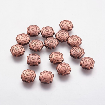 CCB Plastic Beads, Cross, Red Copper, 10x10x4mm, Hole: 1.5mm