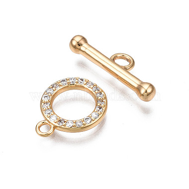 Brass Micro Pave Clear Cubic Zirconia Toggle Clasps(X-KK-Q278-014-NF)-4