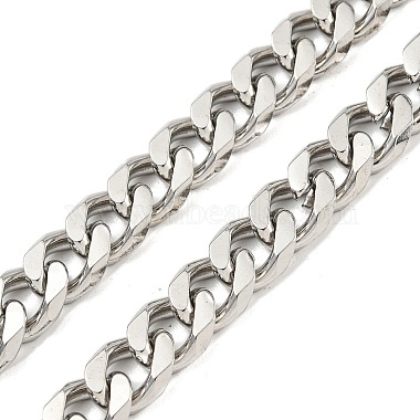 201 Stainless Steel Curb Chain Necklaces for Men(NJEW-Q336-08E-P)-4