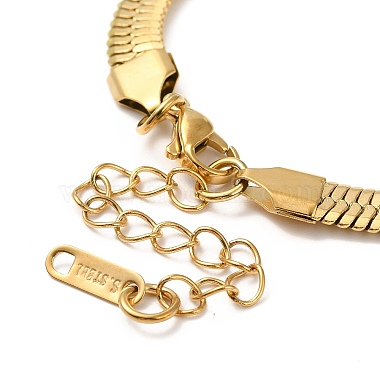 Ion Plating(IP) 304 Stainless Steel Herringbone Chain Bracelet for Men Women(BJEW-E058-01E-G)-3