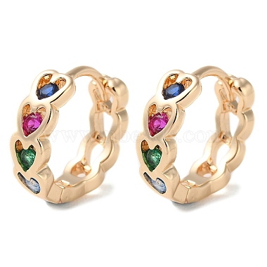 Colorful Heart Brass Earrings