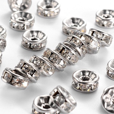 8mm Disc Stainless Steel + Rhinestone Spacer Beads