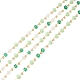Faceted Cube Glass & Round Beaded Chains(CHC-G018-03KCG-01)-1
