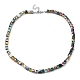 Glass Cube Beaded Necklace with 304 Stainless Steel Clasps(NJEW-JN04400)-3