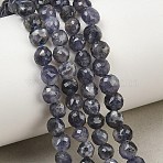 Natural Cordierite/Iolite/Dichroite Beads Strands, Teardrop, Faceted, 5~5.5x5~5.5mm, Hole: 1mm, about 79pcs/strand, 15.75''(40cm)(GG-CBA9A7F-A02)