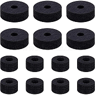 BENECREAT 20Pcs 2 Style Wool Cymbal Felt, Drum Cymbal Replacement Accessories, Flat Round, Black, 25~40.5x13.5~14mm, Hole: 10mm, 10pcs/style(FIND-BC0002-84)