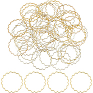 50Pcs Brass Linking Rings, Flower Ring, Real 18K Gold Plated, 24.5x1mm, Inner Diameter: 23.5mm(KK-BC0008-67)