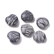 Natural NetStone, Heart Love Stone, Pocket Palm Stone for Reiki Balancing, 27.5~28.5x29~30x12~14mm(G-O174-13A)