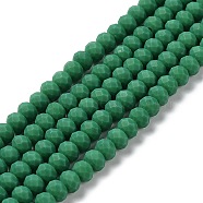 Glass Beads Strands, Faceted, Frosted, Rondelle, Medium Sea Green, 2.5mm, Hole: 1mm, about 145~150pcs/strand, 34~35cm(EGLA-A034-P2mm-MD23)