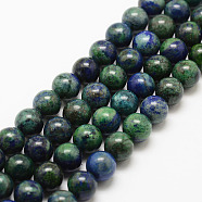 Natural Chrysocolla and Lapis Lazuli Beads Strands, Round, Dyed, 6mm, Hole: 1mm, about 62pcs/strand, 15.7 inch(G-G735-07-6mm)