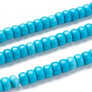 Synthetic Turquoise Beads, Dyed, Rondelle, 7~7.5x4.2~4.5mm, Hole: 1mm, about 86pcs/strand, 15.55 inch(39cm)(TURQ-F016-02)
