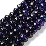 Natural Agate Beads Strands, Dyed & Heated, Egg, Indigo, 15~17x11~12mm, Hole: 1.6mm, about 14~15pcs/strand, 6.69~6.89 inch(17~17.5cm)(G-G021-03A-03)
