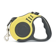 16.5FT(5M) Strong Nylon Retractable Dog Leash, with Plastic Anti-Slip Handle and Alloy Clasps, for Small Medium Dogs, Yellow, 155x104x34mm(AJEW-A005-01E)