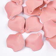 Spray Painted Iron Pendants, Petal, Light Coral, 26.5x25x7mm, Hole: 1mm(X-IFIN-S704-09A)
