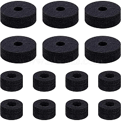 BENECREAT 20Pcs 2 Style Wool Cymbal Felt, Drum Cymbal Replacement Accessories, Flat Round, Black, 25~40.5x13.5~14mm, Hole: 10mm, 10pcs/style(FIND-BC0002-84)