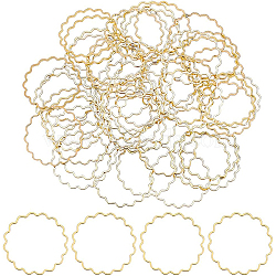 50Pcs Brass Linking Rings, Flower Ring, Real 18K Gold Plated, 24.5x1mm, Inner Diameter: 23.5mm(KK-BC0008-67)