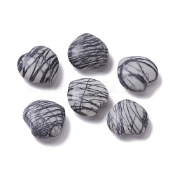 Natural Netstone Beads, No Hole/Undrilled, for Wire Wrapped Pendant Making, Heart, 27.5~28.5x29~30x12~14mm(G-O174-13A)