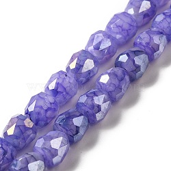 Electroplate Glass Beads Strand, AB Color Plated, Faceted, Bell, Slate Blue, 8x8mm, Hole: 1mm, about 61~69pcs/strand, 19.29~22.20 inch(49~56.4cm)(GLAA-G088-03D)
