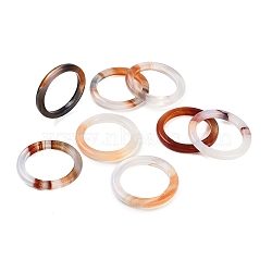 Dyed & Heated Natural Agate Finger Rings for Women, Sienna, 2.5~3mm, Inner Diameter: 17~18mm(RJEW-Z075-01H)