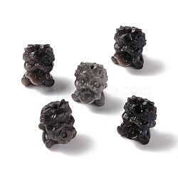 Natural Silver Obsidian Beads, Lion, 18x14x15mm, Hole: 1.5mm(G-G859-09)