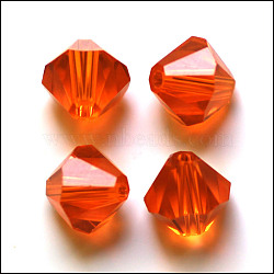 Imitation Austrian Crystal Beads, Grade AAA, Faceted, Bicone, Orange Red, 4x4mm, Hole: 0.7~0.9mm(SWAR-F022-4x4mm-372)