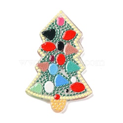 Christmas Theme Acrylic Pendants, Christmas Tree, 41.5x25.5x2.5mm, Hole: 1.6mm(OACR-I010-07A)