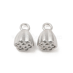 Non-Tarnish 304 Stainless Steel Charms, Lotus Seed Pod Charm, Stainless Steel Color, 7.5x5.5x5.5mm, Hole: 1.5mm(STAS-H214-13P)