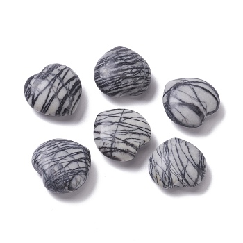 Natural NetStone, Heart Love Stone, Pocket Palm Stone for Reiki Balancing, 27.5~28.5x29~30x12~14mm