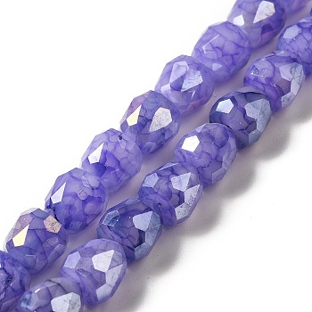 Electroplate Glass Beads Strand, AB Color Plated, Faceted, Bell, Slate Blue, 8x8mm, Hole: 1mm, about 61~69pcs/strand, 19.29~22.20 inch(49~56.4cm)