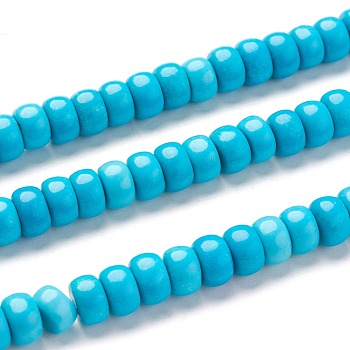 Synthetic Turquoise Beads, Dyed, Rondelle, 7~7.5x4.2~4.5mm, Hole: 1mm, about 86pcs/strand, 15.55 inch(39cm)
