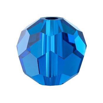 Preciosa&reg Crystal Beads, Czech Crystal, 451 19 602 Round, 60310 Capri Blue, 5mm, Hole: 1mm