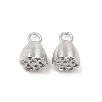 304 Stainless Steel Charms, Lotus Seed Pod Charm, Stainless Steel Color, 7.5x5.5x5.5mm, Hole: 1.5mm