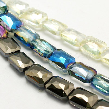 12mm Mixed Color Rectangle Electroplate Glass Beads