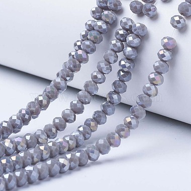Dark Gray Rondelle Glass Beads