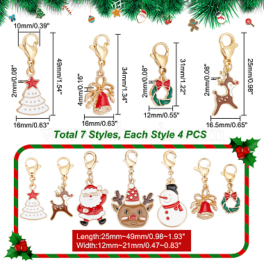 AHADERMAKER 28Pcs 7 Style Christmas Theme Alloy Enamel Pendants(HJEW-GA0001-15)-2