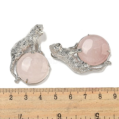 pendentifs demi-ronds en quartz rose naturel(G-F766-06AS-02)-3