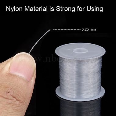 1 rouleau fil de pêche de nylon transparent(X-NWIR-R0.25MM)-5
