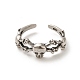 Thailand Sterling Silver Skull Spider Open Cuff Finger Ring(RJEW-XCP0001-04)-1