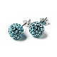 Gifts for Her Valentines Day 925 Sterling Silver Austrian Crystal Rhinestone Ball Stud Earrings for Girl(Q286H031)-1