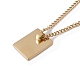 Titanium Steel Initial Letter Rectangle Pendant Necklace for Men Women(NJEW-E090-01G-22)-3