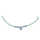 Ожерелье с подвеской в стиле лэмпворк «Сглаз» и цепочками из стеклянного бисера для женщин(NJEW-JN04419)-3