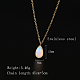 Opalite Teardrop Pendant Necklace with Stainless Steel Chains(JD6752-1)-5