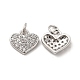 Brass Micro Pave Clear Cubic Zirconia Charms(KK-E068-VB162)-1