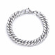Men's 304 Stainless Steel Diamond Cut Cuban Link Chain Bracelets(BJEW-L673-002C-P)-1