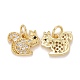 Autumn Theme Brass Micro Pave Clear & Black Cubic Zirconia Charms(KK-Z024-02G)-2