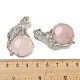 pendentifs demi-ronds en quartz rose naturel(G-F766-06AS-02)-3