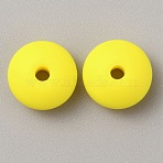 Rondelle Food Grade Eco-Friendly Silicone Abacus Beads, Yellow, 11.5~12x6mm, Hole: 3mm(SIL-WH0008-14N-03)