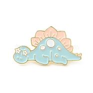 Cute Dinosaur Enamel Pin, Gold Plated Alloy Badge for Backpack Clothes, Stegosaurus Pattern, 17x30x1.5mm(JEWB-J005-03E-G)