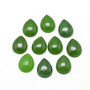 Natural Malaysia Jade Cabochons, teardrop, Green, 17~18x12~13x5mm(X-G-R417-13x18-02)