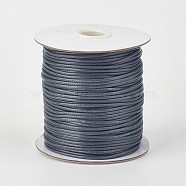 Eco-Friendly Korean Waxed Polyester Cord, Slate Gray, 0.8mm, about 174.97 yards(160m)/roll(YC-P002-0.8mm-1167)